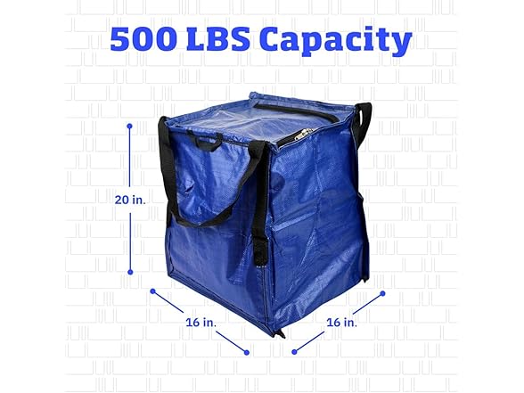 DURASACK Heavy Duty Storage Tote Bag with Zipper, 6 PK