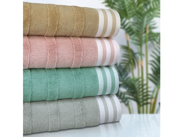 6-Piece Jacquard Stripe Kyoto Towel Set