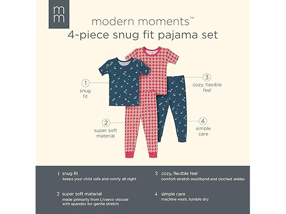 Modern Moments Baby Viscose Footless PJs