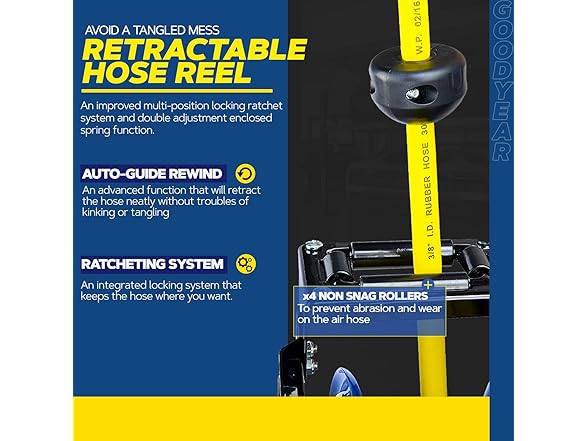 Goodyear Air Hose Reel Retractable 1/2" Inch x 50'
