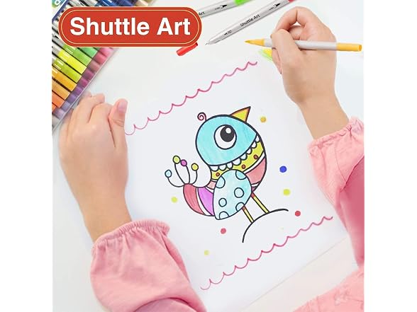 Shuttle Art Dual Brush Marker Pens, 56 Colors