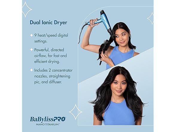 BaBylissPRO Hair Dryer, Nano Titanium 