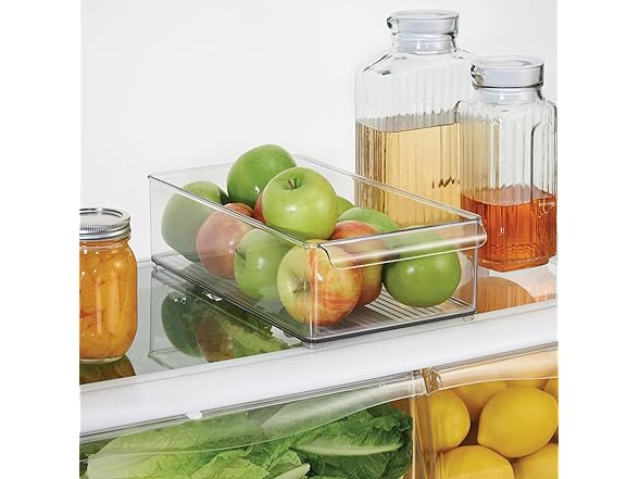 iDesign Large Stackable Fridge or Freezer Bin Set of 6