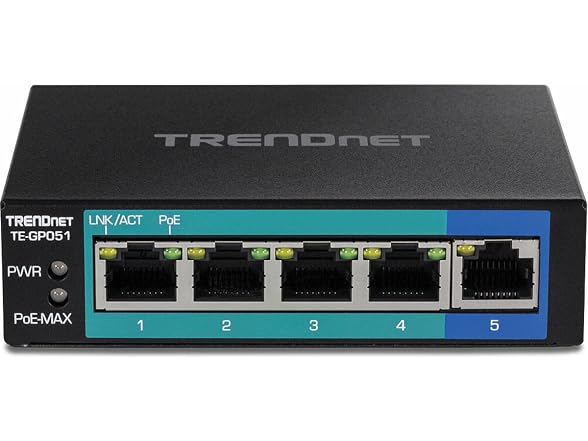 TRENDnet 5-Port Unmanaged Gigabit PoE+ Switch