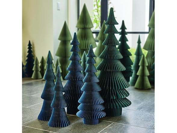 3D Foldable Fir Tree Holiday Centerpiece Blue, 36" Tall