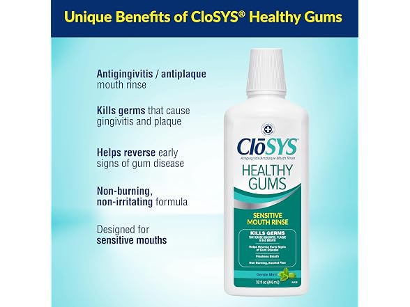 CloSYS Healthy Gums Antiplaque Mouthwash 32oz