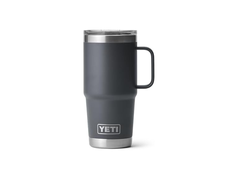 YETI Rambler 20oz Travel Mug, Charcoal