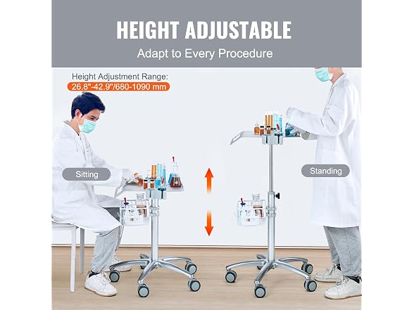 Medical Cart, Salon Cart with Wheels, Mobile