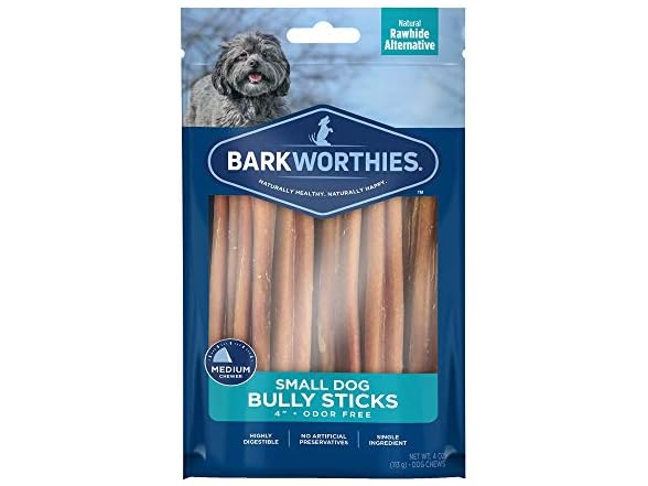 Barkworthies Odor Free Bully Sticks Small Dog Chews