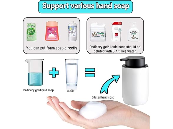 White Ceramic Foaming Soap Dispenser