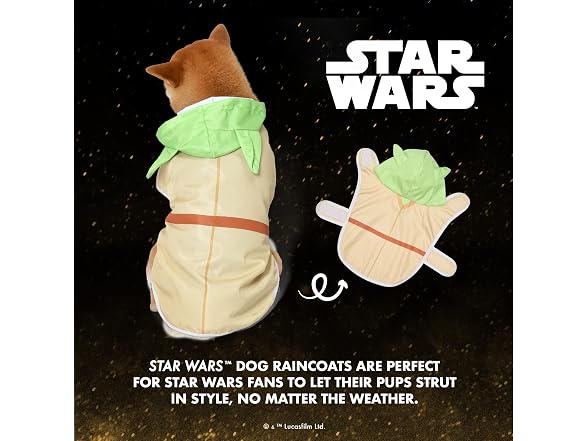 Star Wars for Pets Yoda Dog Raincoat