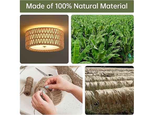 InterMaka Rattan Ceiling Light 12.6"