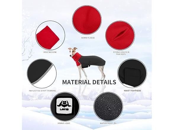 Greyhound Winter Coat, Dog Jacket Waterproof