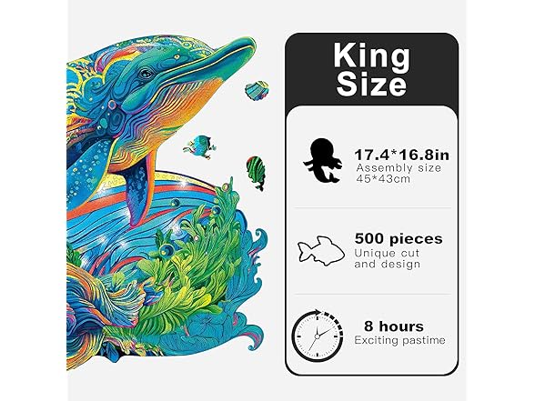 500 Pcs Wooden Dolphin Puzzle