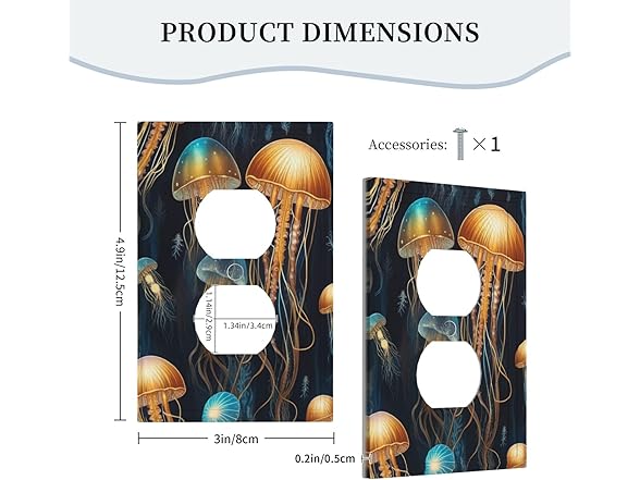 Light Switch Cover Jellyfish 1Gang