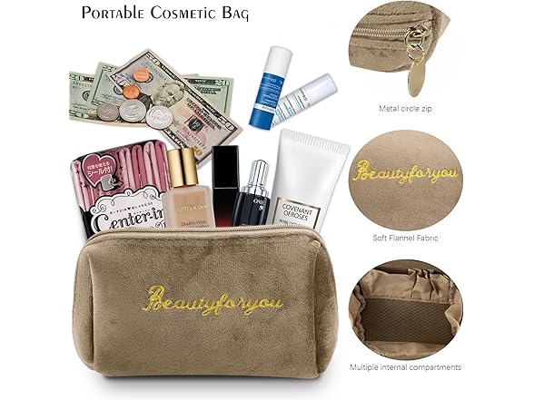 Junesters Velvet Makeup Bag,