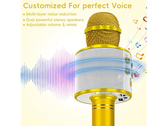 KIDWILL Karaoke Mic Gold
