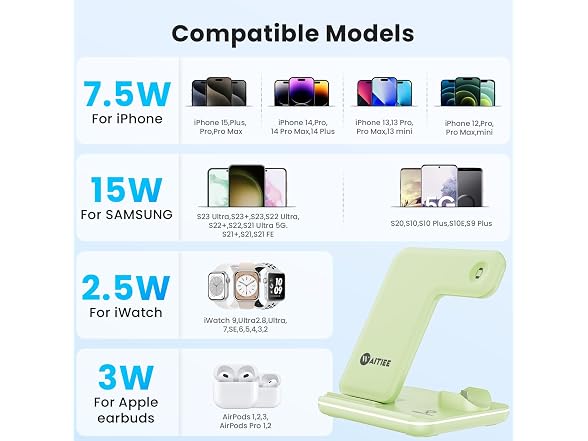 WAITIEE Wireless Charger 3 in 1