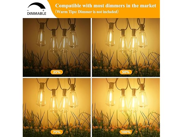 Brightever Outdoor String Lights, Waterproof Connectable