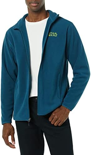 Amazon Essentials Disney | Marvel | Star Wars Men's Polar Fleece Full-Zip Mock Jackets, Star Wars Logo, XX-Large