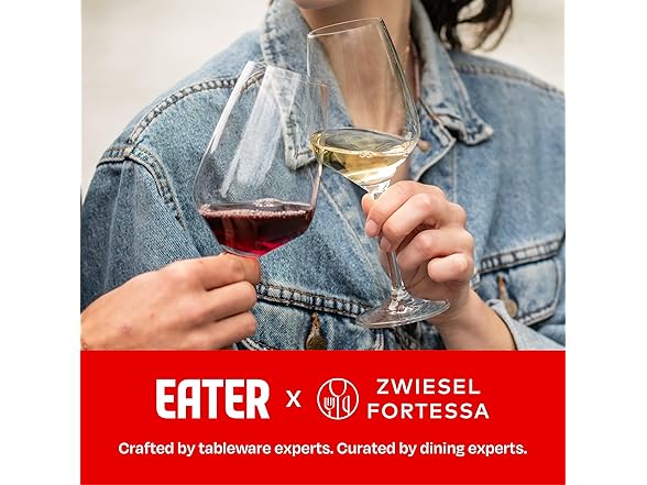 Eater x Zwiesel Fortessa Host Crystal Glasses, 12oz Set of 8