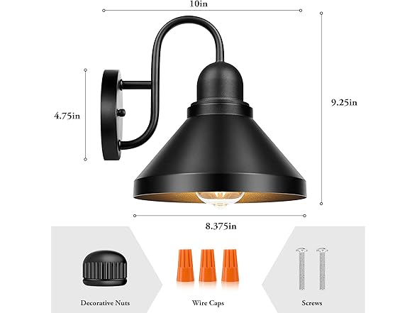 Brightever Gooseneck Outdoor Light Fixtures, 2-Pack