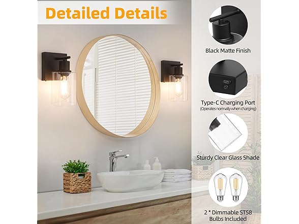 Brightever 2-Pack Wall Sconce-Choose Color