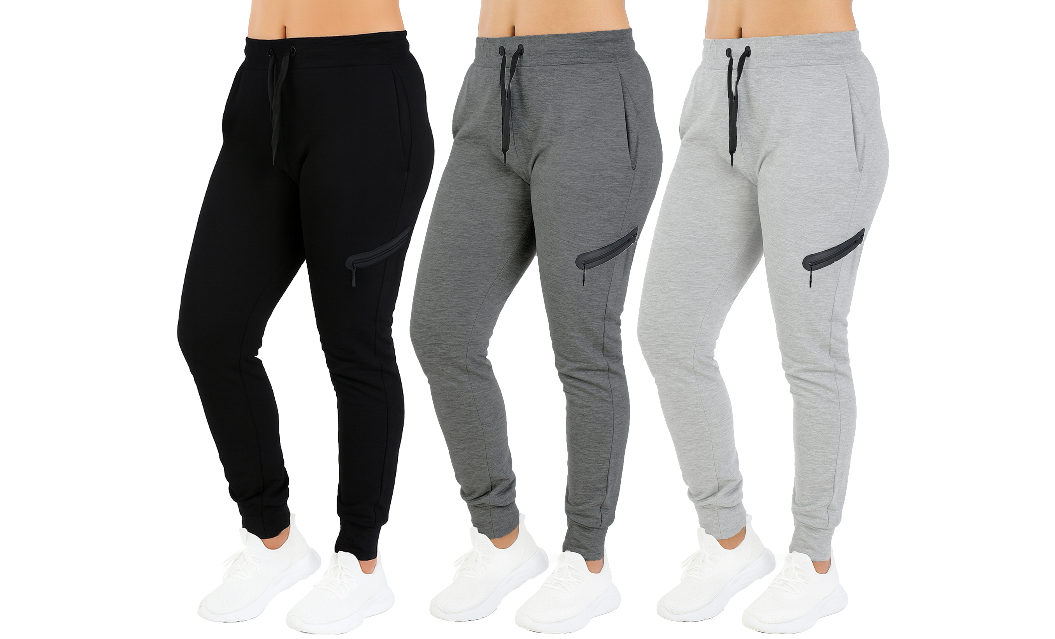3Pk Womens Tech Fleece Jogger Pants - Gallery 11