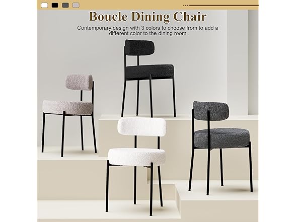 DYHOME Dining Chairs Set of 4, White Kitchen Dining Room Cha (Open Box)