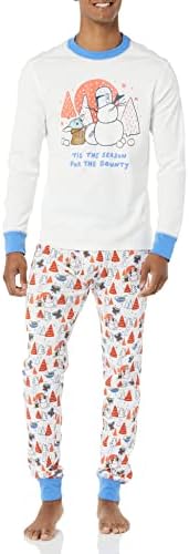 Amazon Essentials Disney | Marvel | Star Wars Men's Snug-Fit Pajama Sleep Sets, Star Wars Mando Winter - Mens Snug-fit, X-Small
