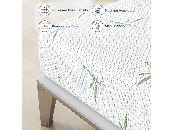 10" Queen Memory Foam Mattress, Bamboo