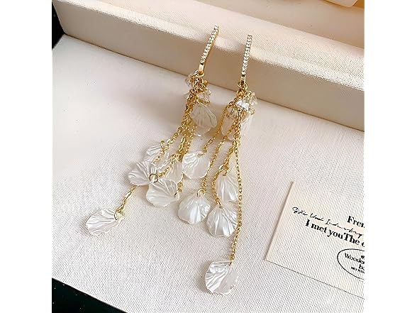 INGHOOD Zircon Dangle Shell Earrings