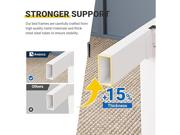 Avenco Metal Platform Bed Frame Full Size 18 Inch