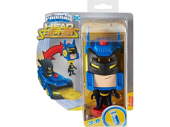 Fisher-Price Batman Toy Head Shifters Batmobile & Figure Set