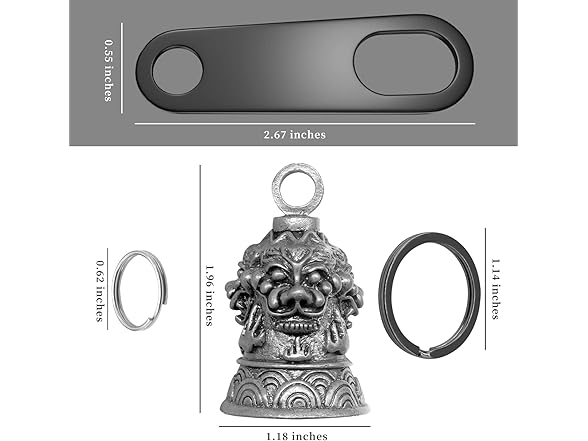 Biker Guardian Luck Riding Bell Keychain