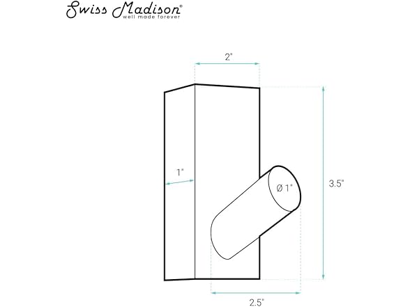 Swiss Madison Monaco Concrete Bathroom Robe Hook