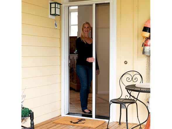 Brisa White Retractable Screen Door 80"