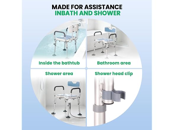Adjustable Aluminum Senior Shower Chair