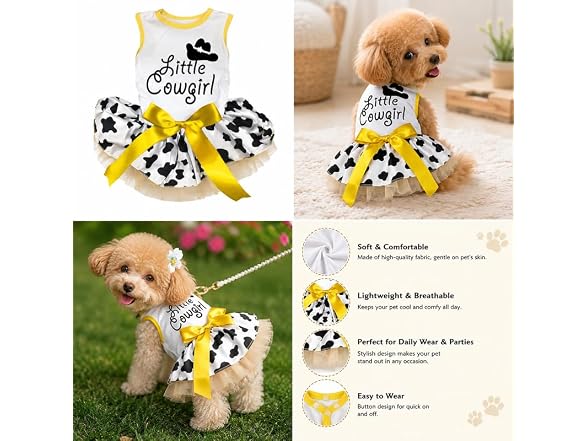 Petitebella Little Cowgirl Puppy Dog Dress (