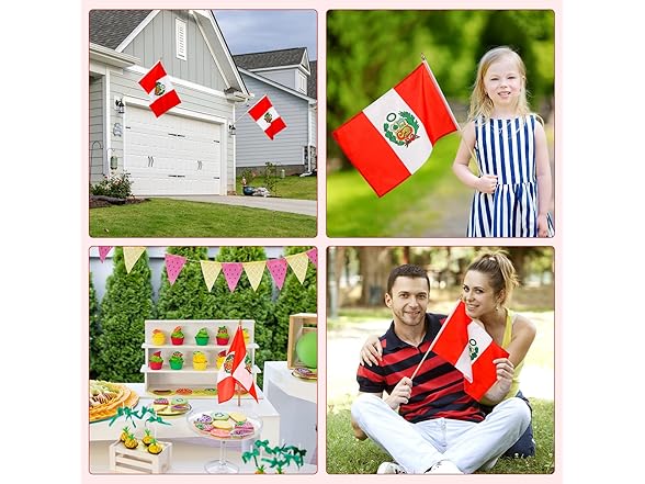 Yingnner Peru Stick Flags 12x18" 12pk