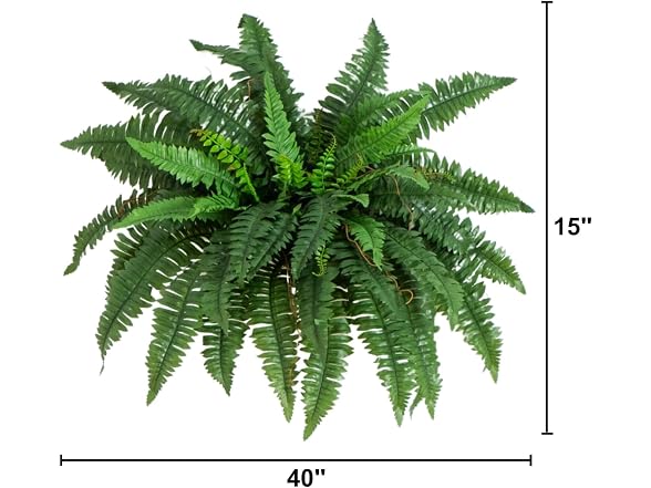 Nearly Natural 40 in Artificial Boston Fern Indoor Plant (Set of 2)