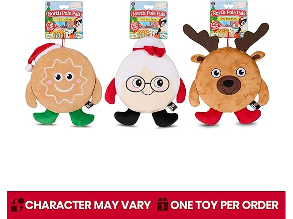 Bow Wow Pet Holiday Full Flat Body Squeaker Dog Toy