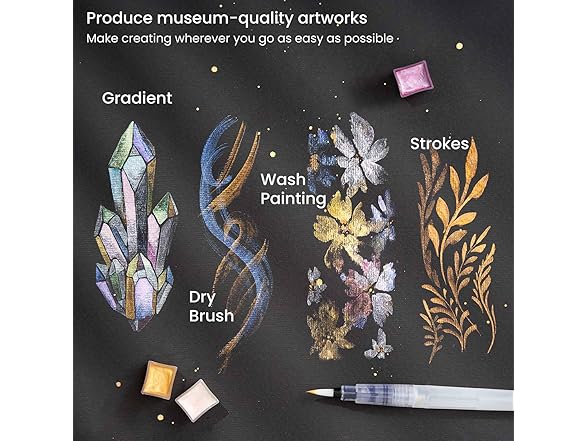 ARTEZA Metallic Watercolor Paint, Silver A701