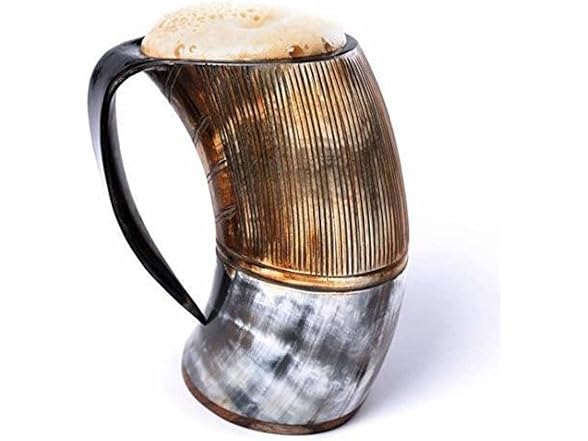 HLC Horn Mug Beer Mug for Men