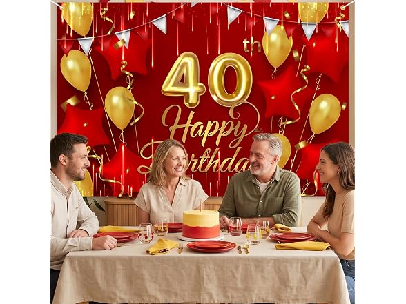 NC 40th Birthday Backdrop Banner