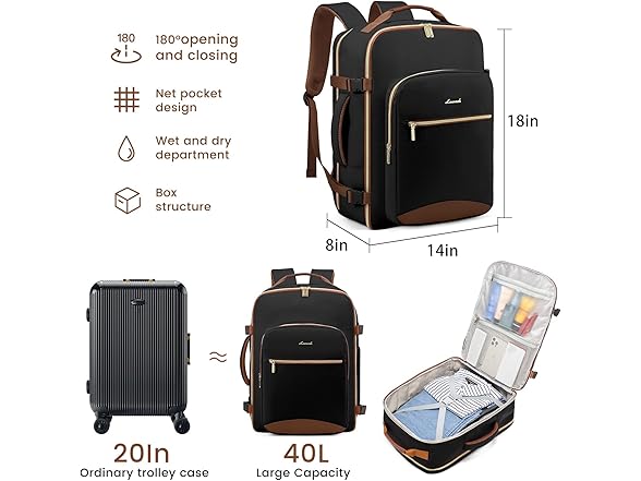 LOVEVOOK 17 Inch Large Travel Backpack