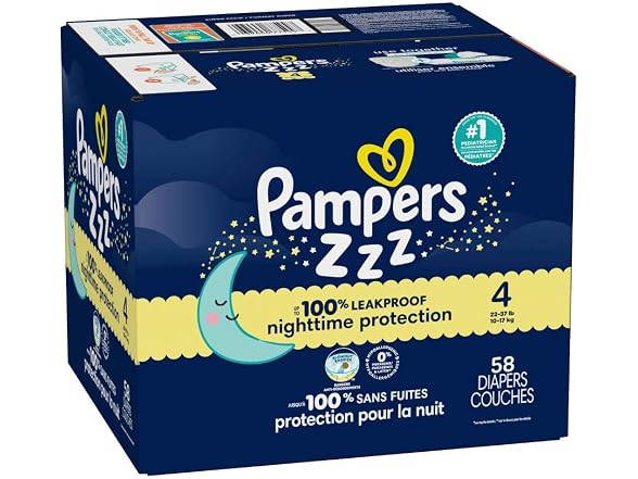 Pampers | ZZZ Overnight Diapers 58 Count