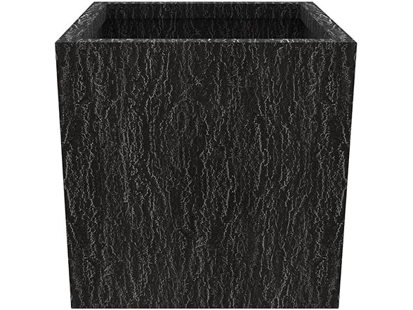 LeisureMod Verdura Stone Planter Black