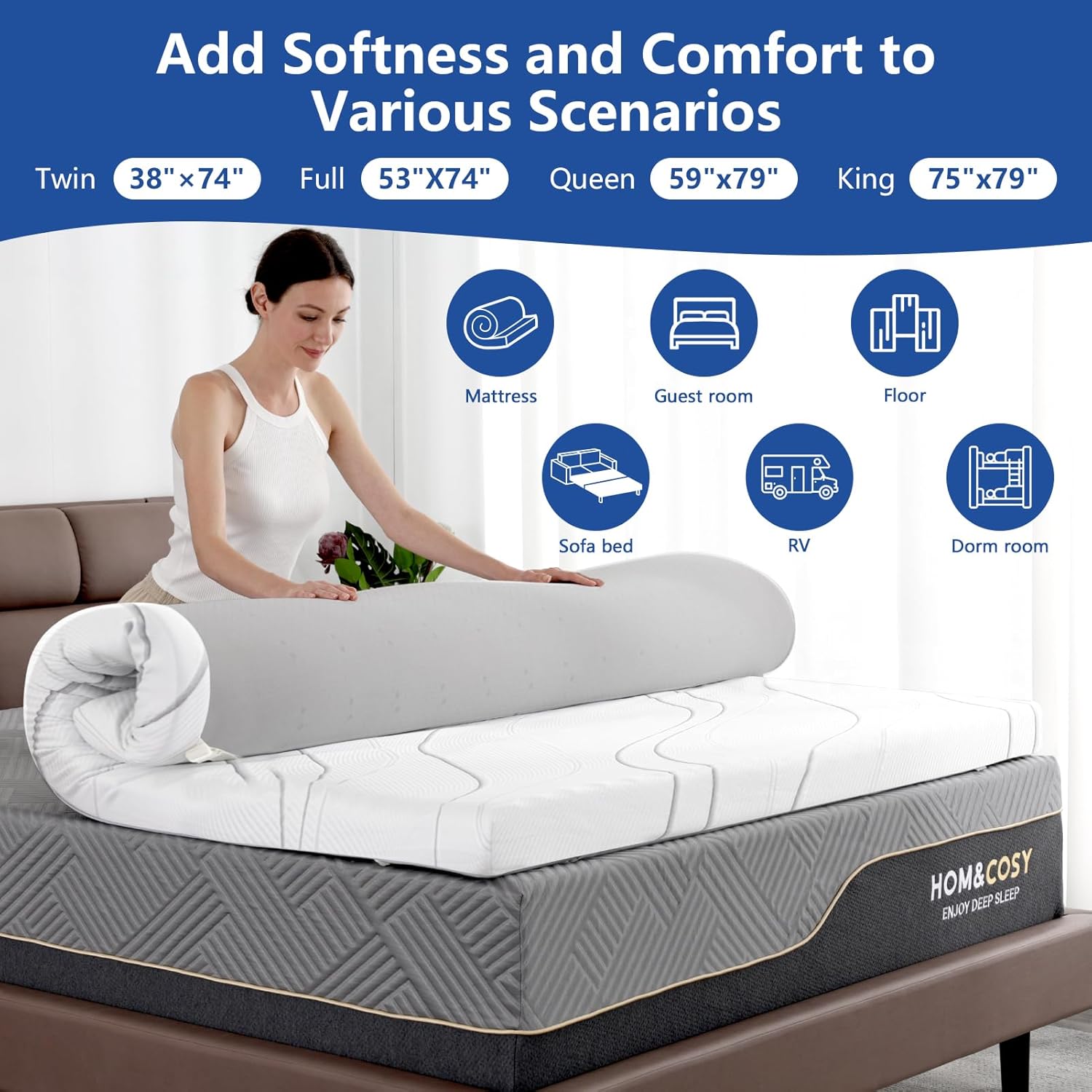 WEUP Firm Mattress Topper 4" King Size - Gallery 18