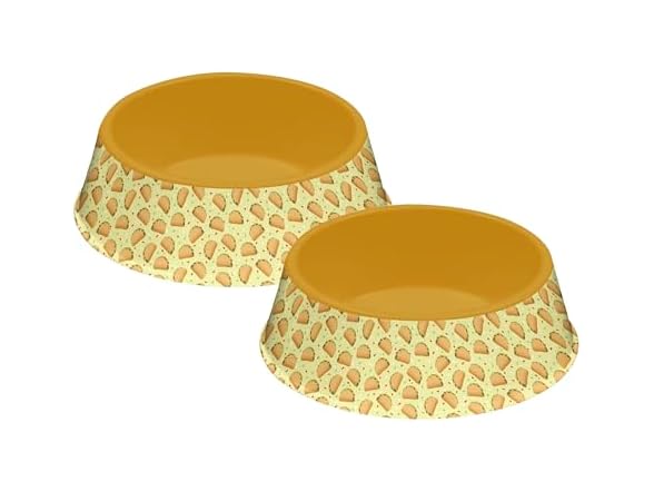 Fun Food Melamine Taco Pet Bowl - Large - 6 Cups Set of 2